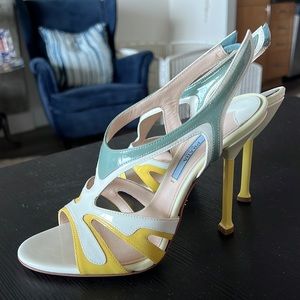 Prada Vintage Flame Collection White Sandals NWOT